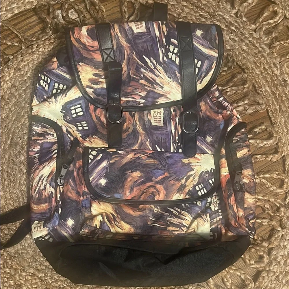 Stylish‎ Dr Who Exploding Tardis Multicolor Backpack
